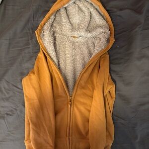 Uniqlo Kids Brown Hoodie with Gray Lining